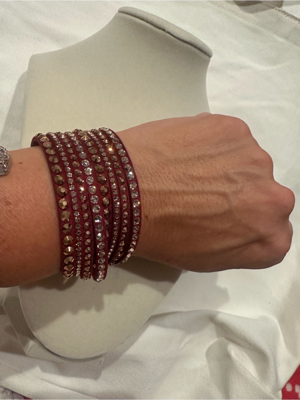 Swarovski Burgundy Crystal Wrap Bracelet